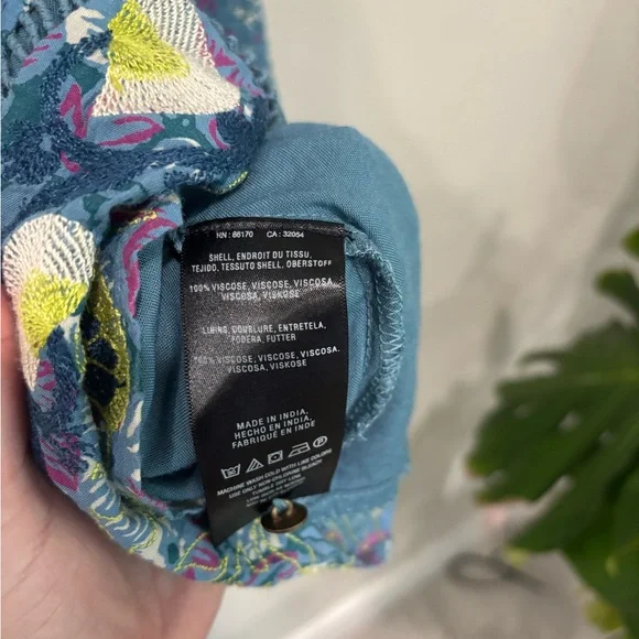 Anthropologie | Teal and Magenta Floral Tank | Size 2 - Picture 4 of 4